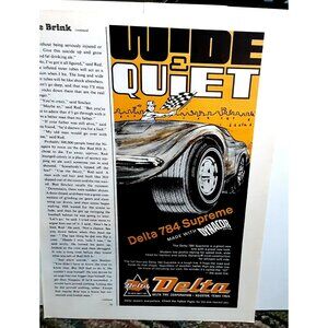 1971 Delta 784 Supreme Tires Vette Original Print Ad